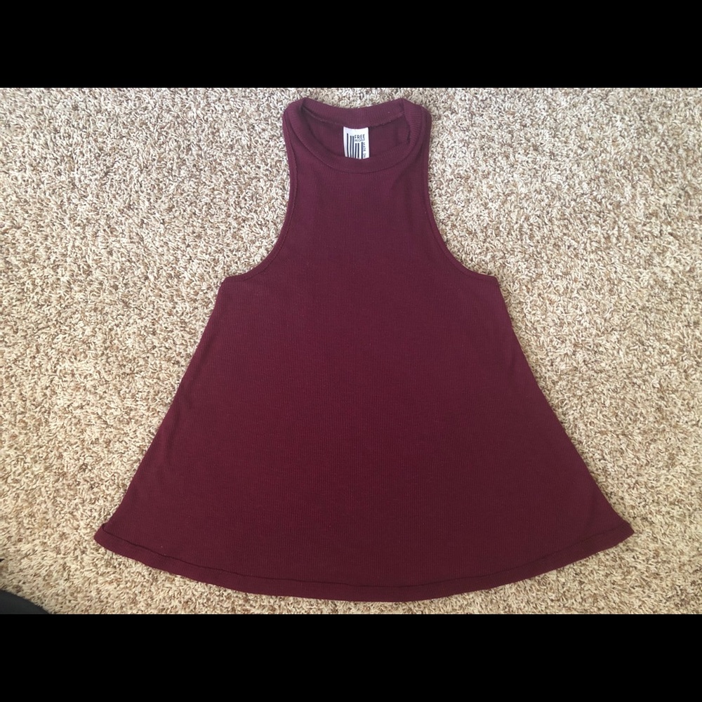 Free People -Red/Maroon Tank Top S.P - High Neck